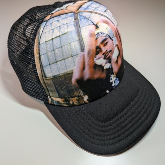 Tupac Graphic Snapback Trucker Hat - Picture 3 of 7